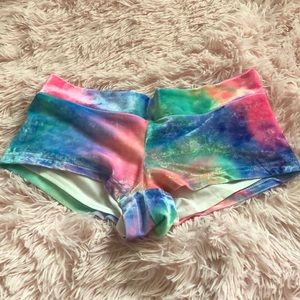 Tie-dye iheartraves Booty shorts